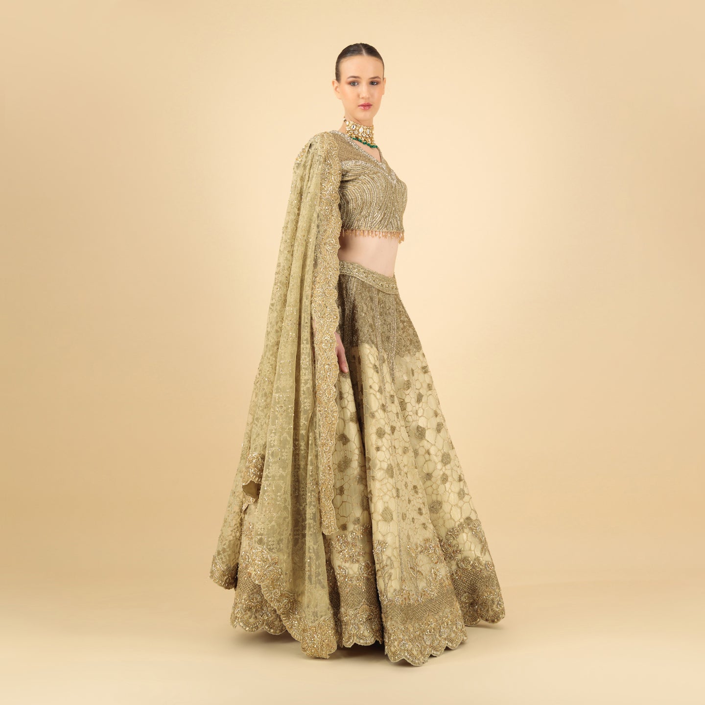 Golden Majesty Lehenga