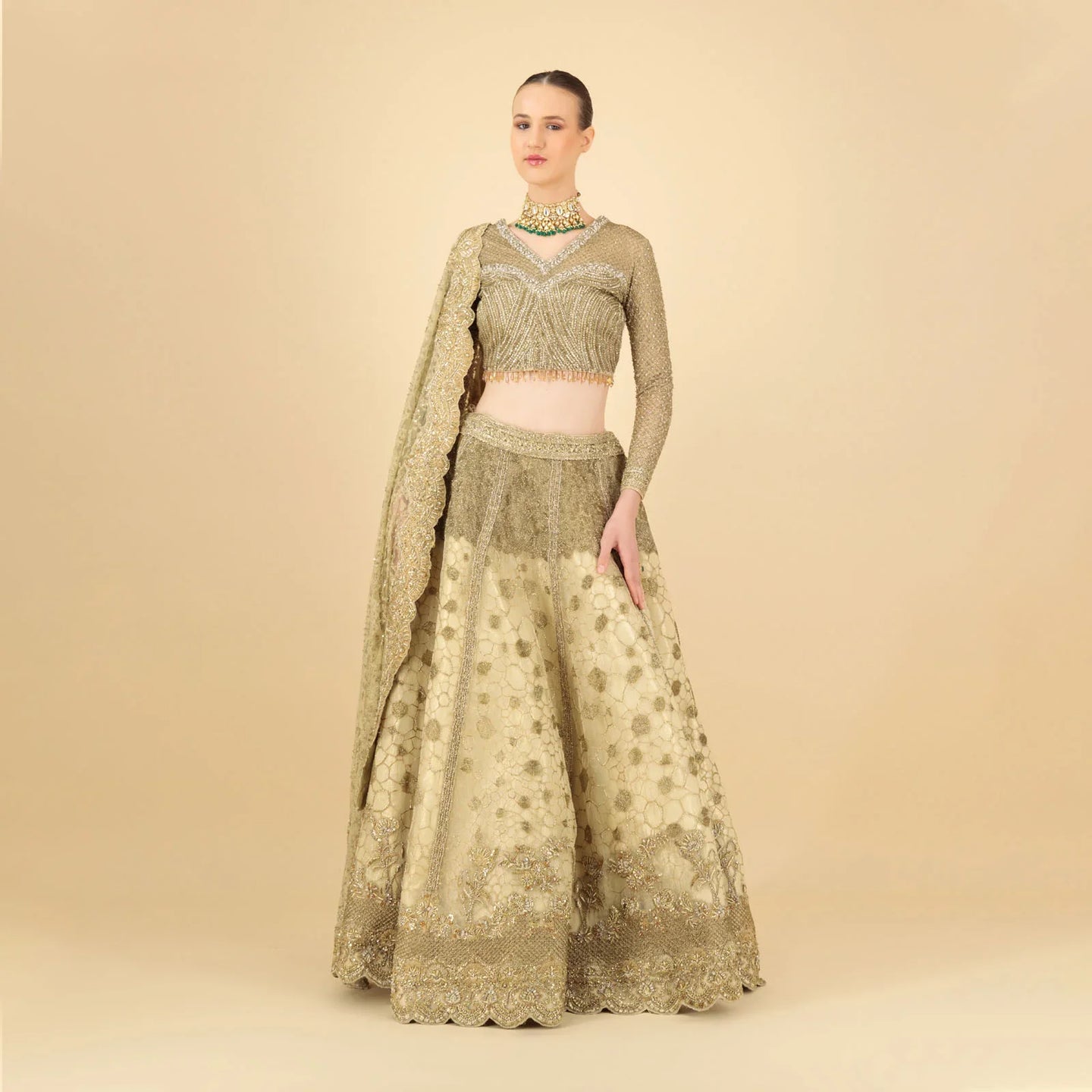 Golden Majesty Lehenga