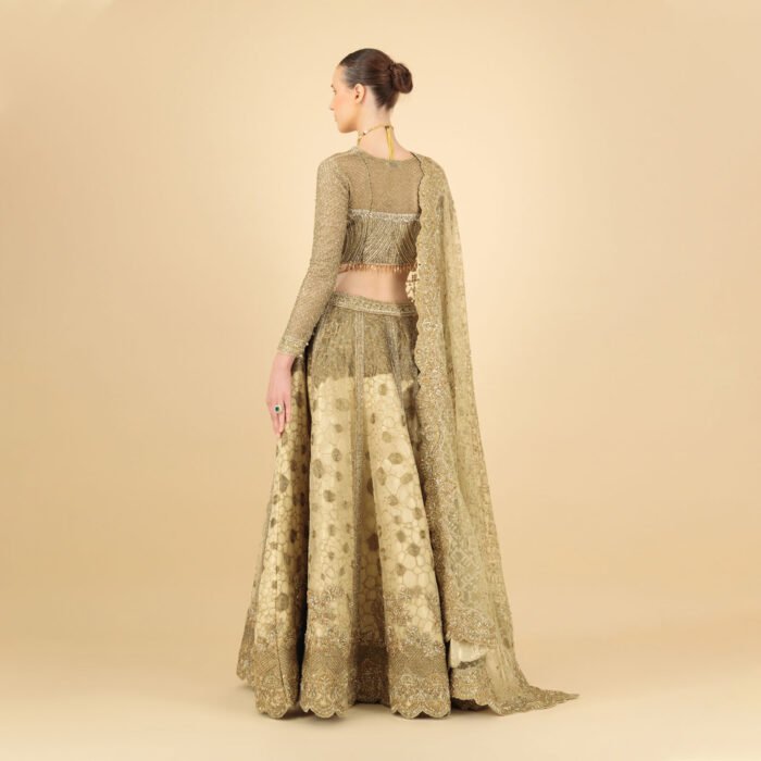 Golden Majesty Lehenga - Image 3